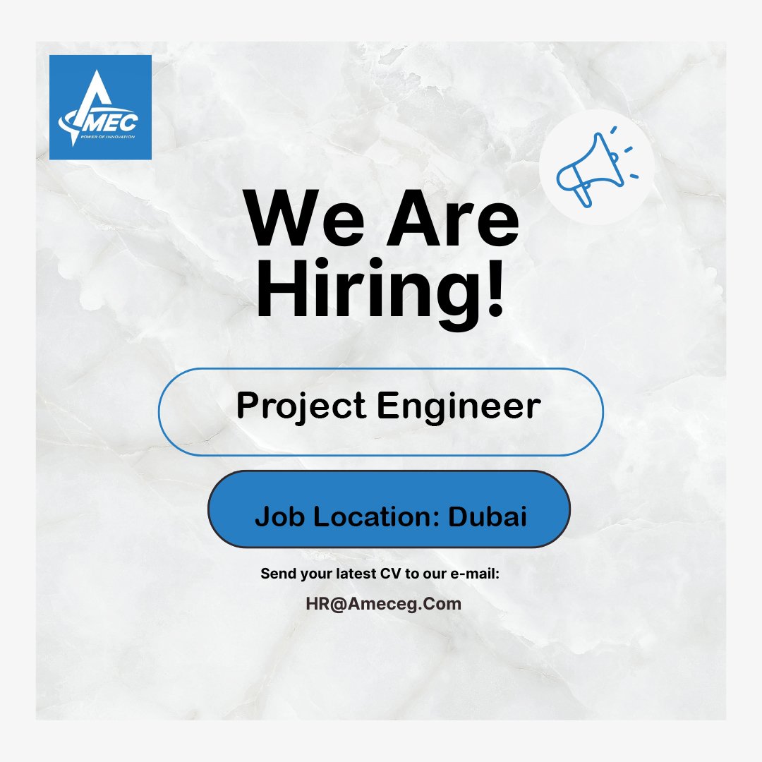 Amec Innova is looking for Project Engineer join to our team in Dubai